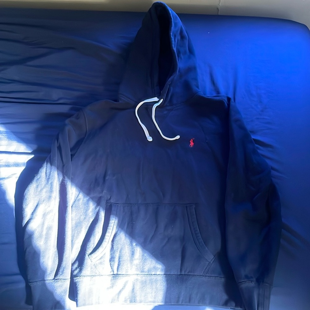 polo hoodie navy blue size medium